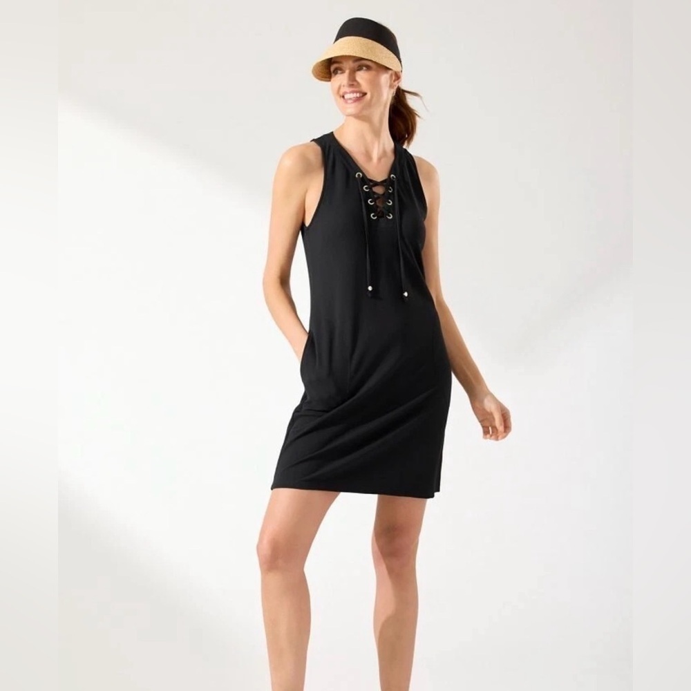 Tommy Bahama Island Cays Lace-Up Coverup Dress size S resortwear beach
